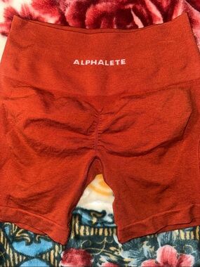 Alphalete Rust Red Seamless Bike Shorts